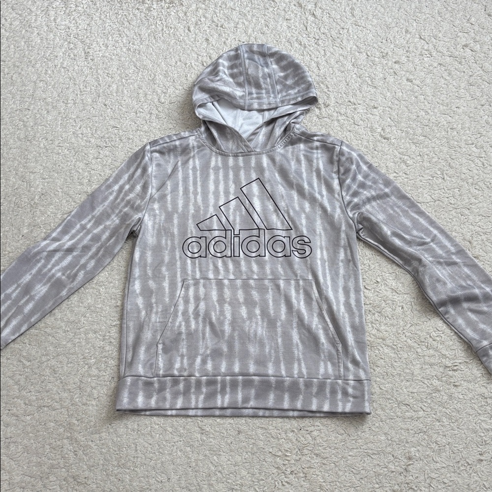 ! Boys Adidas Silver Tie-Dye Hoodie